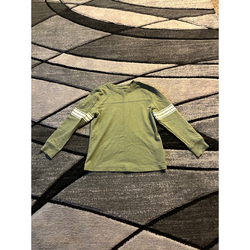 Old Navy Kids Olive Green Long Sleeve Striped Sleeve T-Shirt Size 5T